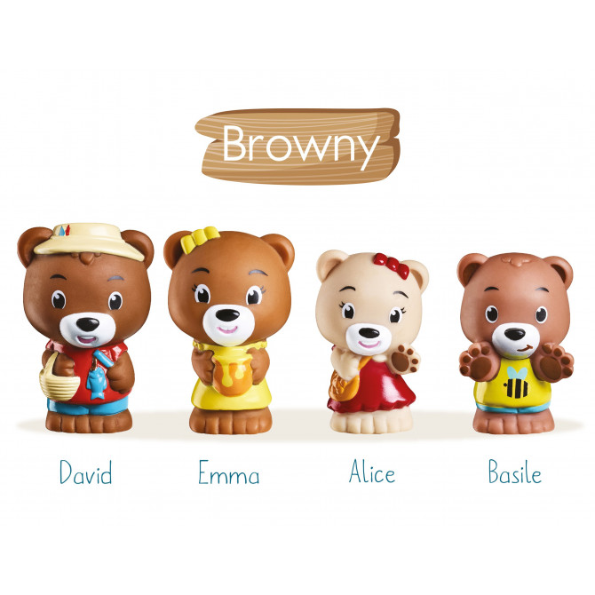 Lot de 4 personnages KLOROFIL de la famille « Browny »