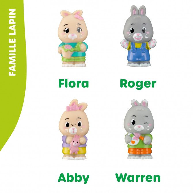 4 personnages famille LAPIN Klorofil