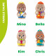 4 personnages FAMILLE TAUPE KLOROFIL